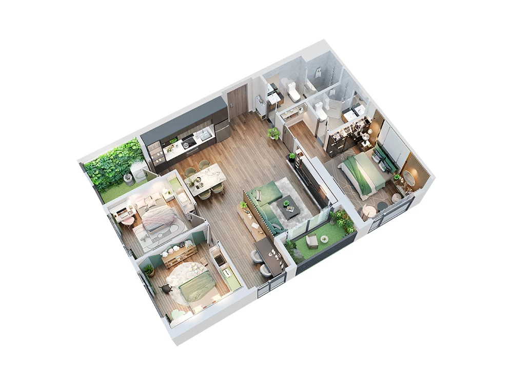 Căn hộ 3PN+1 92.3 m2