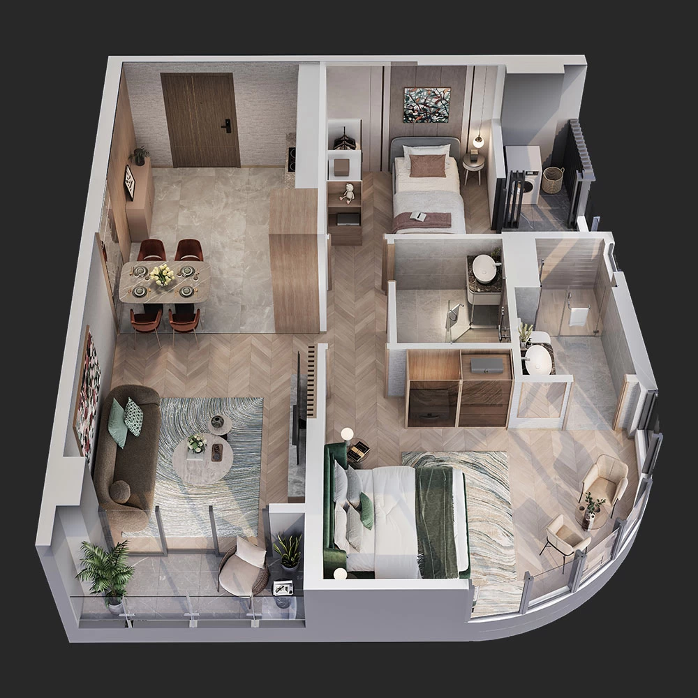 Căn hộ 2PN 68 m2