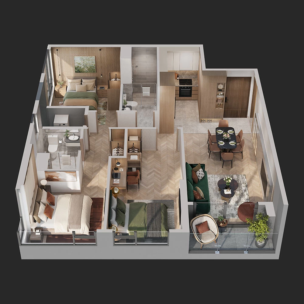 Căn hộ 3PN 85 m2