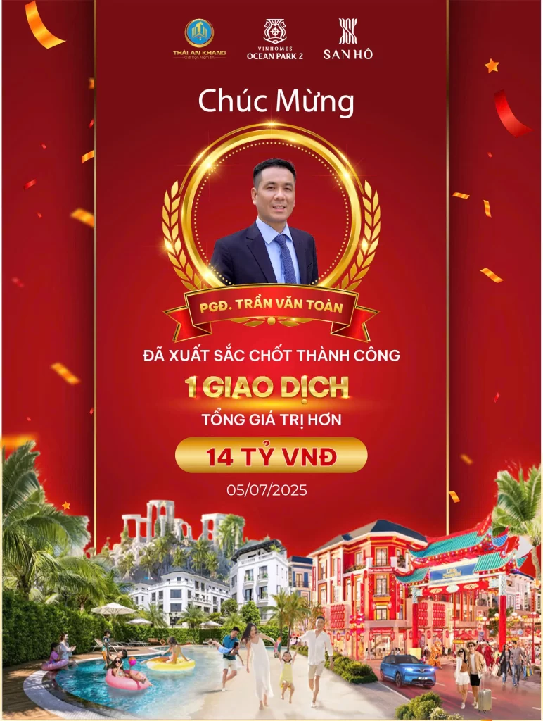 Chúc mừng Sếp Toàn Trần Realty chốt căn 14 tỷ