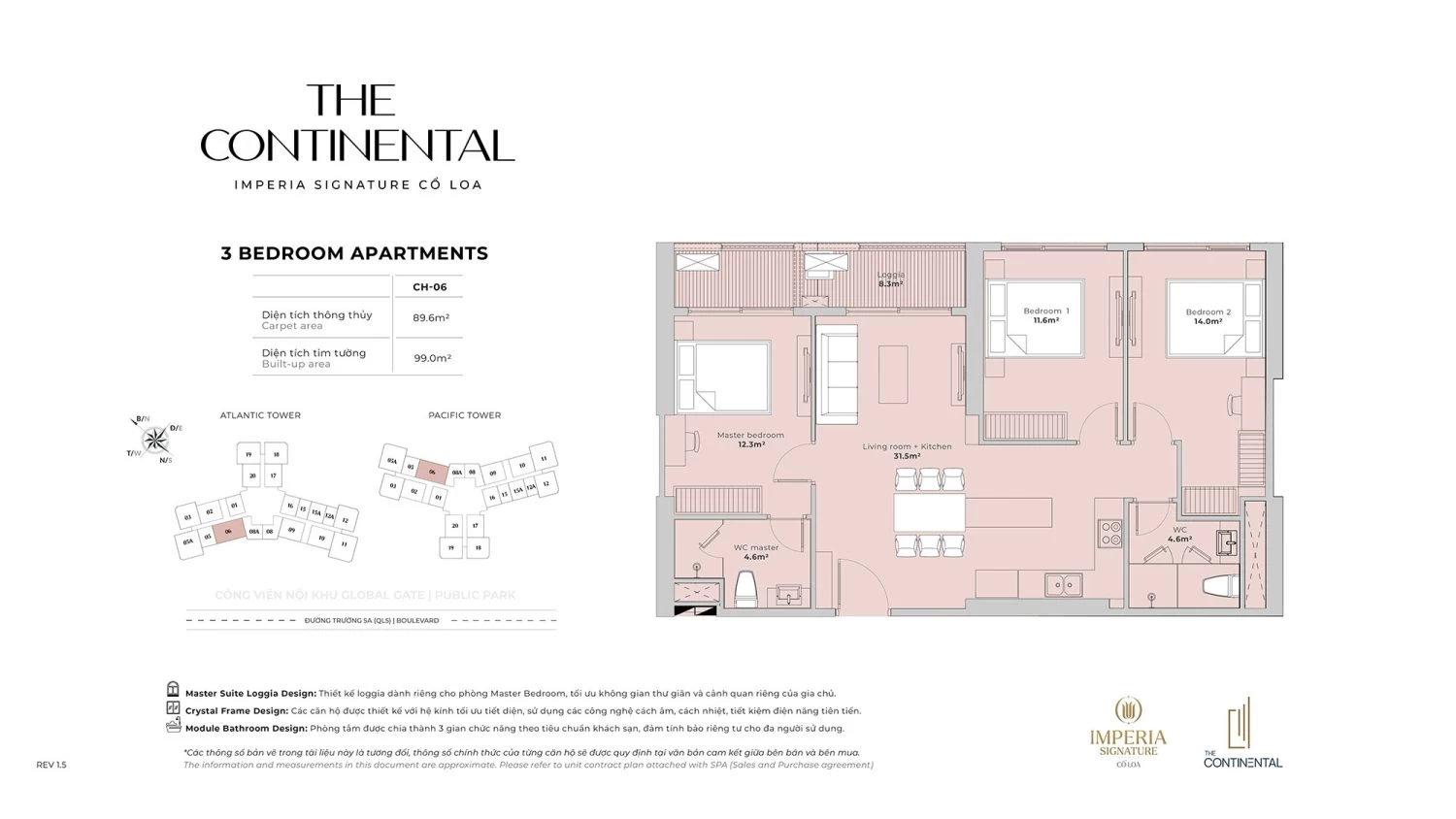 Căn hộ 3PN 89.6 m2