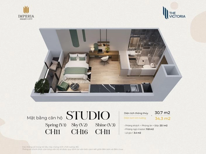 Căn hộ studio 30.7m2