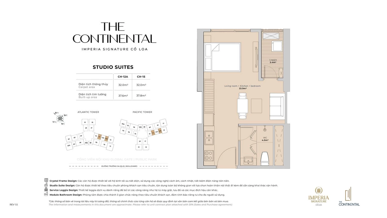 Căn hộ studio 32 m2