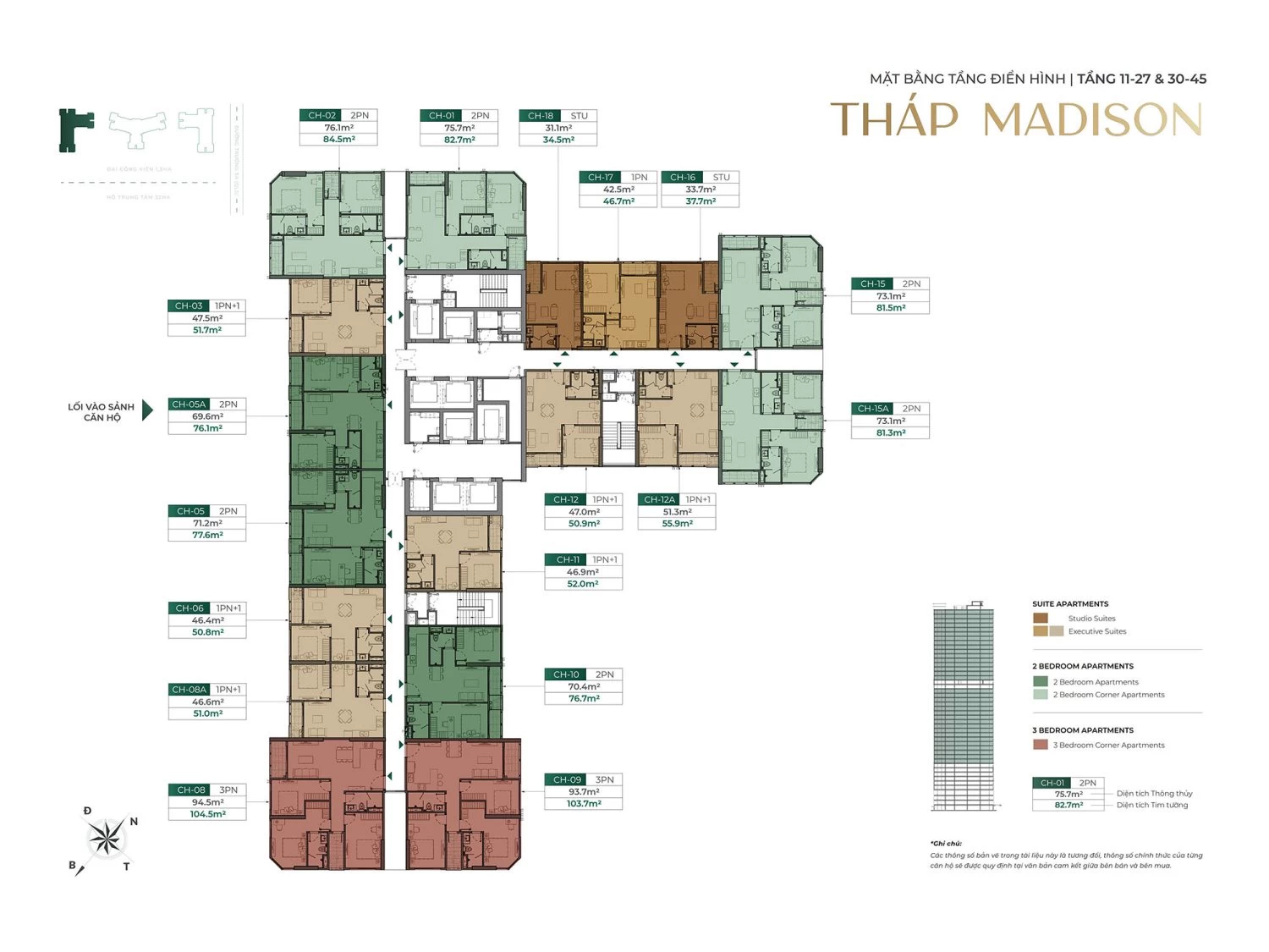 Tầng 11 - 27 & 30 -45