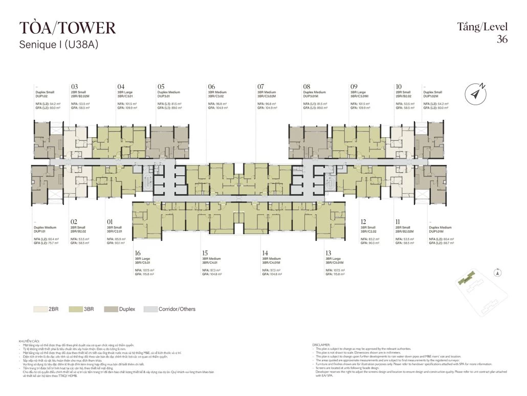 Tầng 3 , 5, 7, 9, 12, 15, 17, 19
