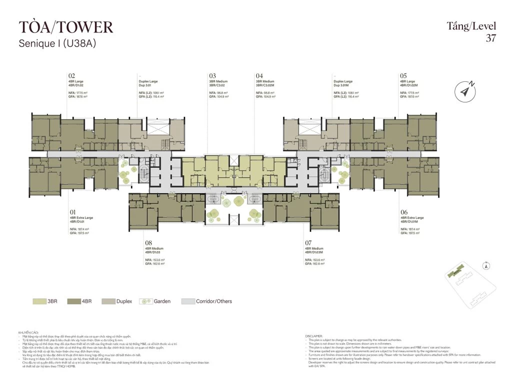 Tầng 2, 4, 6, 8, 12, 14, 16, 18
